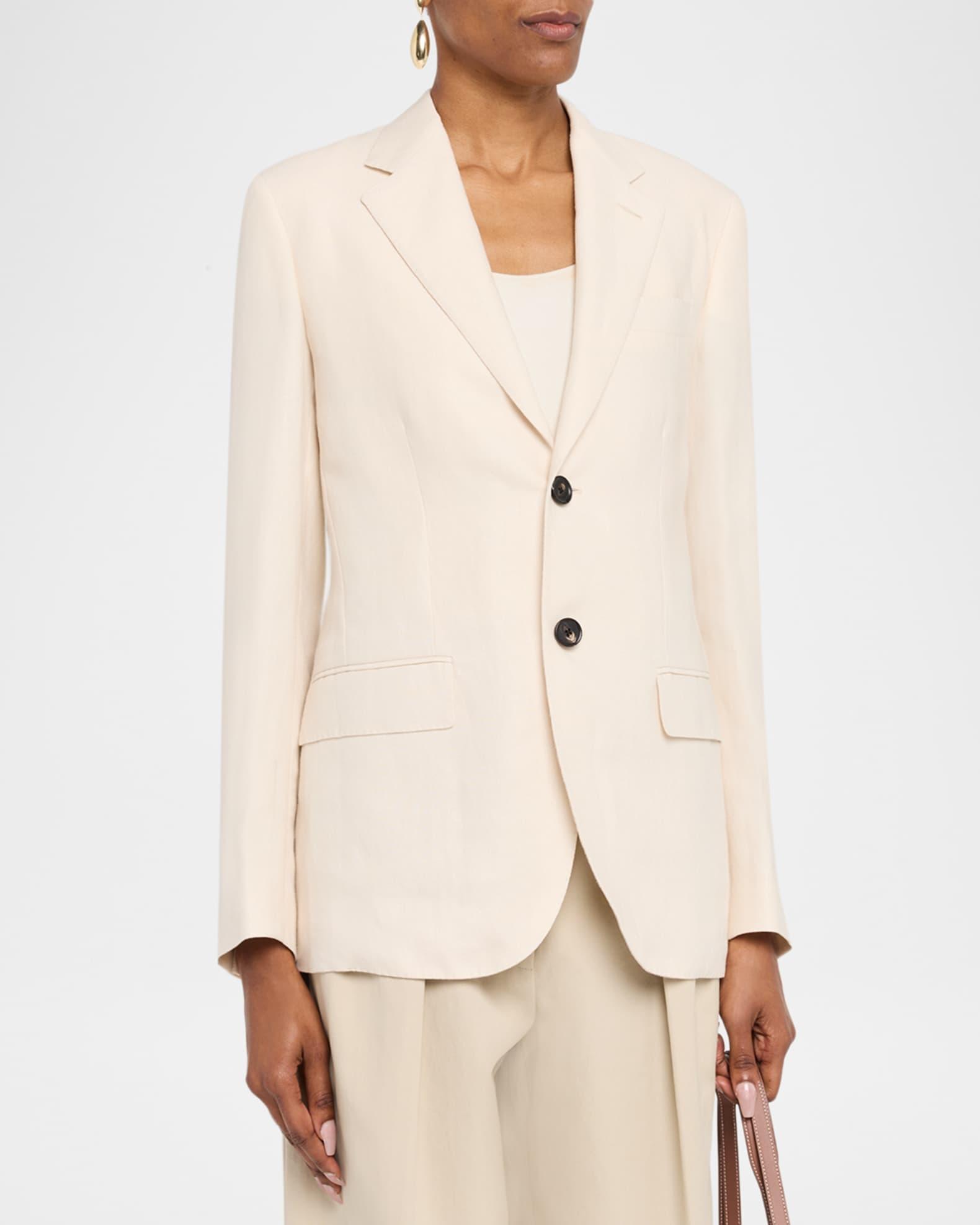 Torino Antigua Linen-Silk Single-Breasted Jacket Product Image