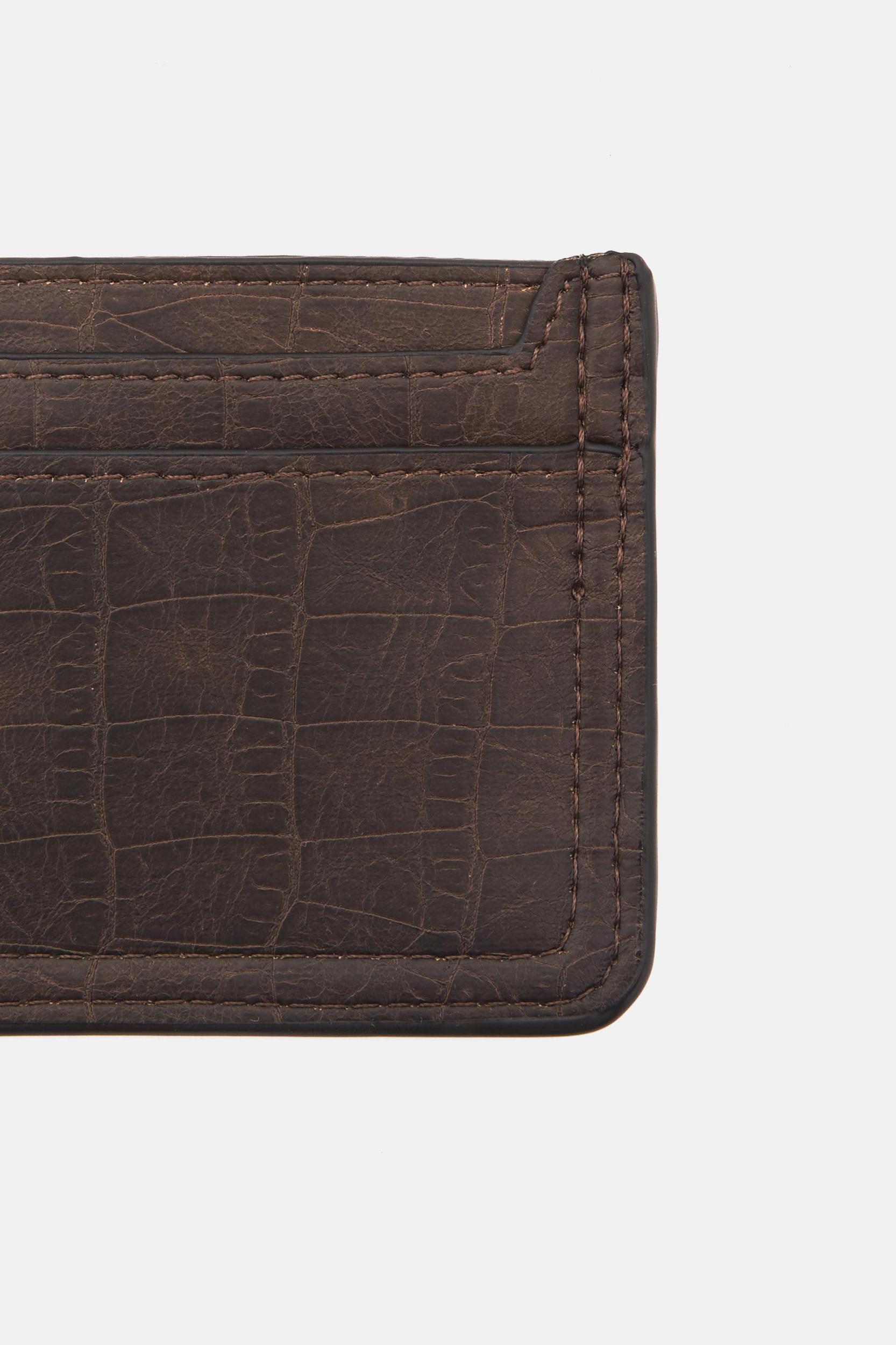 Textured leather effect card holder Product Image