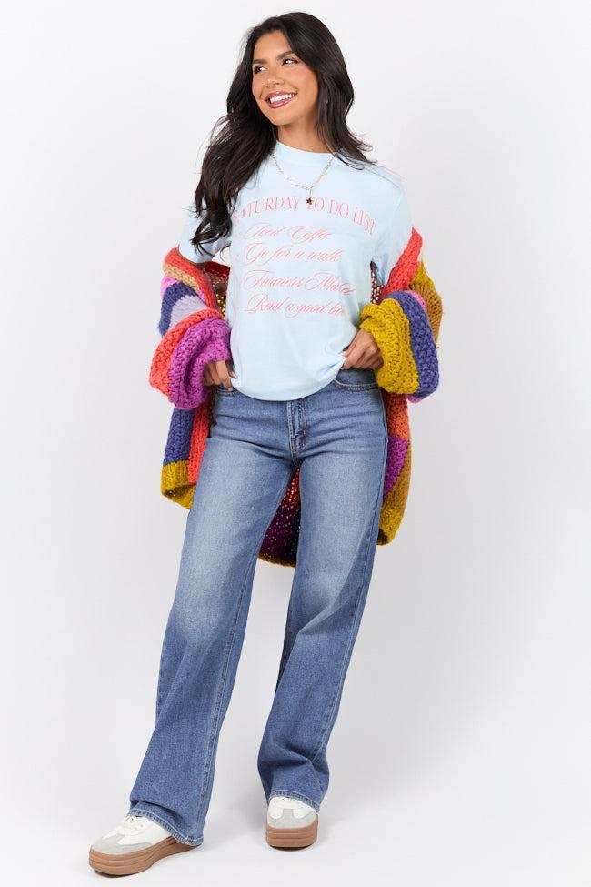 Saturday To Do List Light Blue Comfort Colors Graphic Tee Product Image