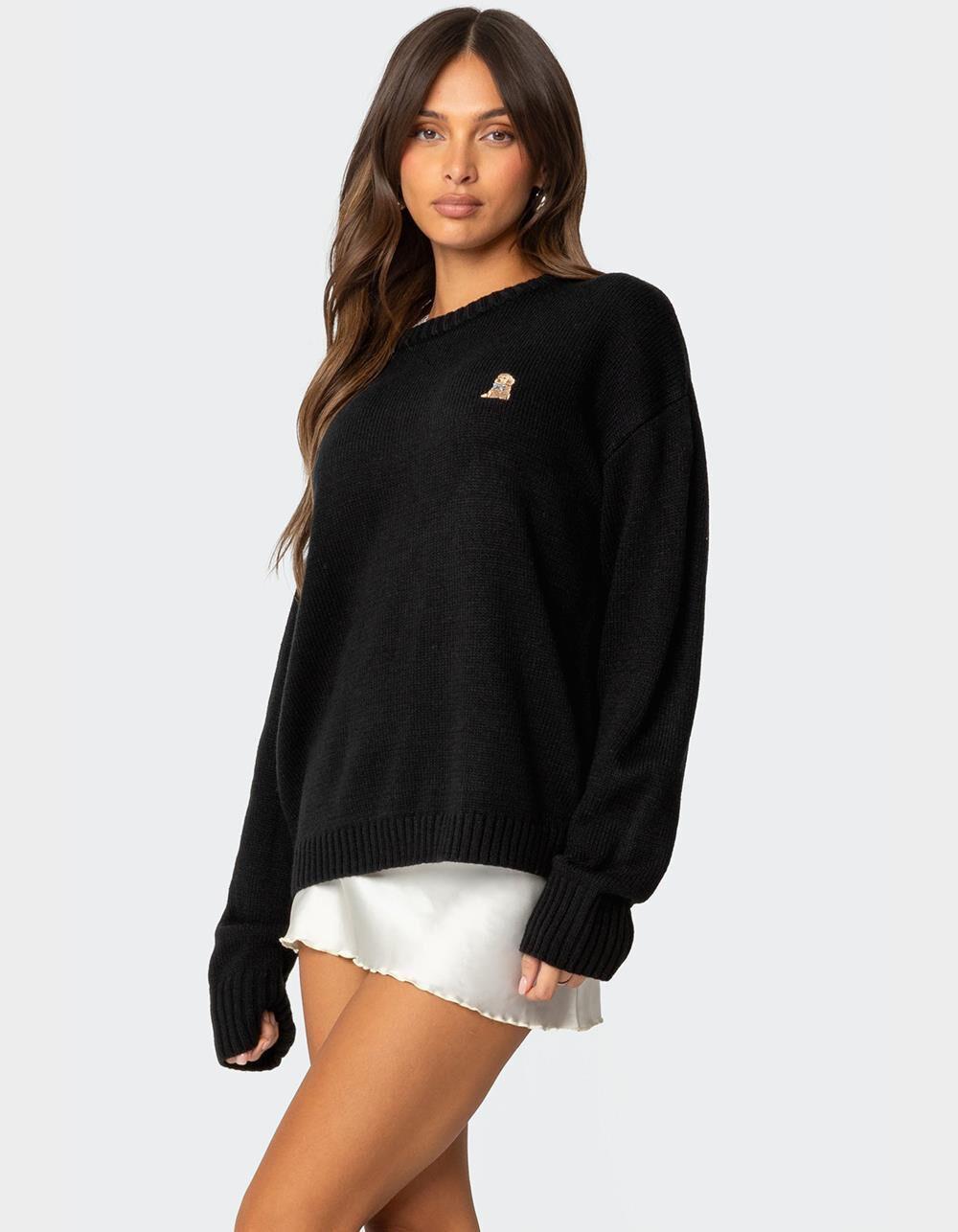 EDIKTED Puppy Love Embroidered Sweater Product Image