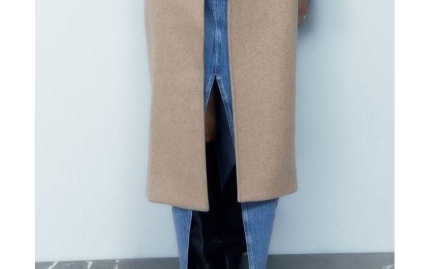 Plain Midi Double-Breasted Coat Product Image