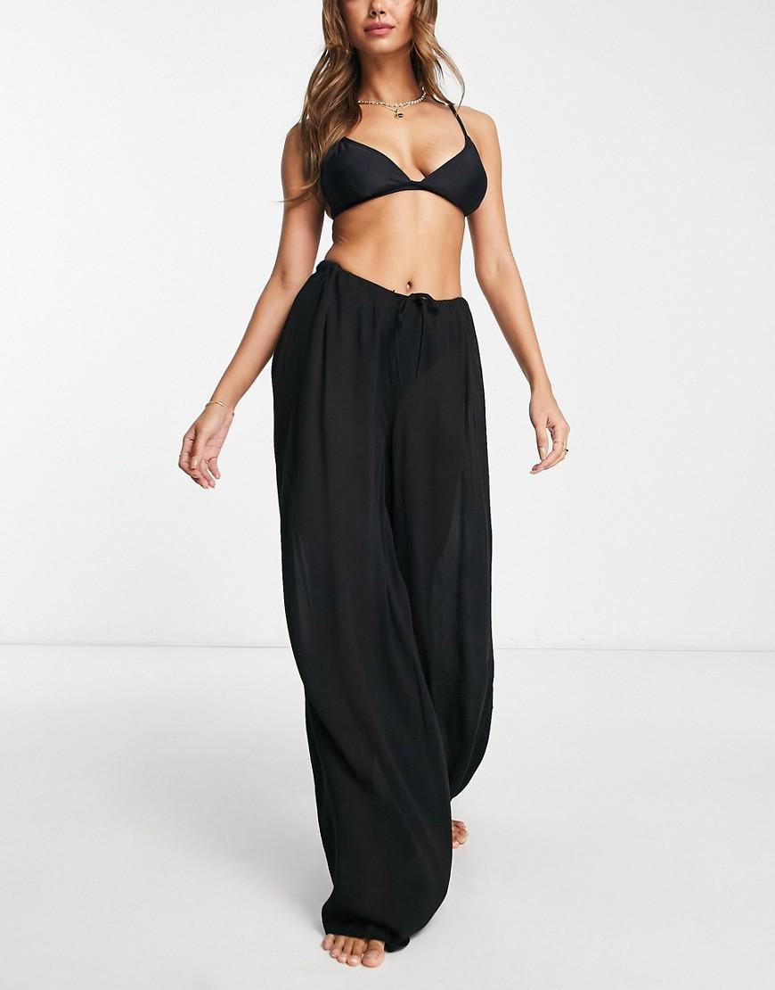 ASOS DESIGN drawstring palazzo beach pants Product Image