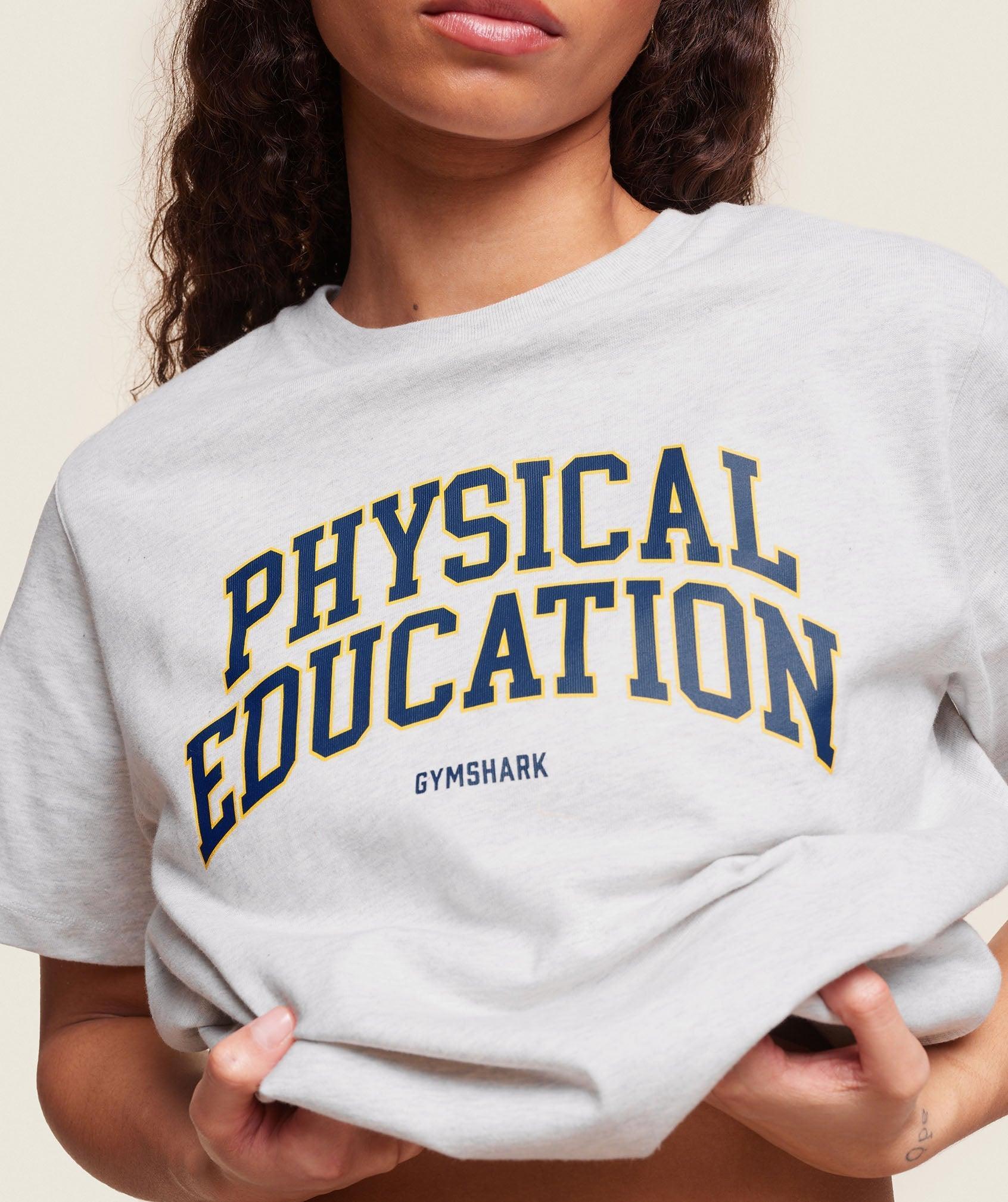 Gymshark Phys Ed T-Shirt - Light Grey Marl Female Product Image