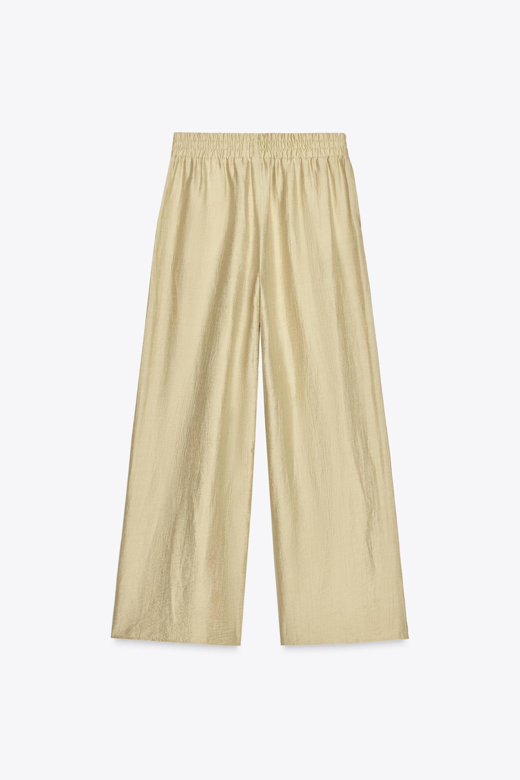 ELASTIC WAIST WIDE LEG PANTS Product Image