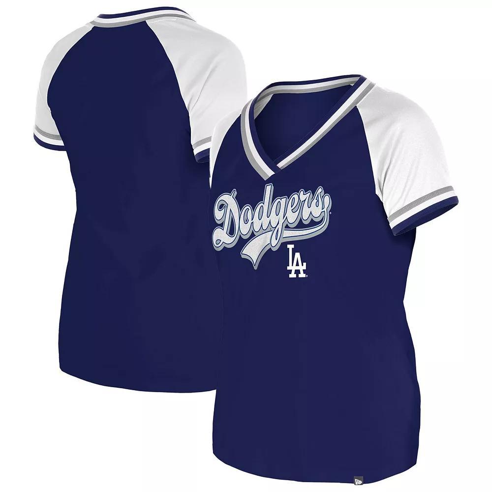 Women's New Era Navy Tampa Bay Rays Gameday Raglan V-Neck T-Shirt, Size: 2XL, Blue Product Image