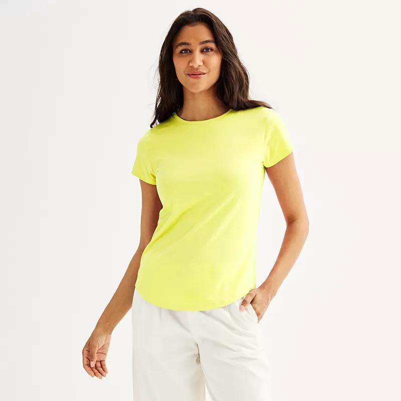Women's Sonoma Goods For Life® Short-Sleeve Crew Tee, Size: Medium, Pitch Black Product Image