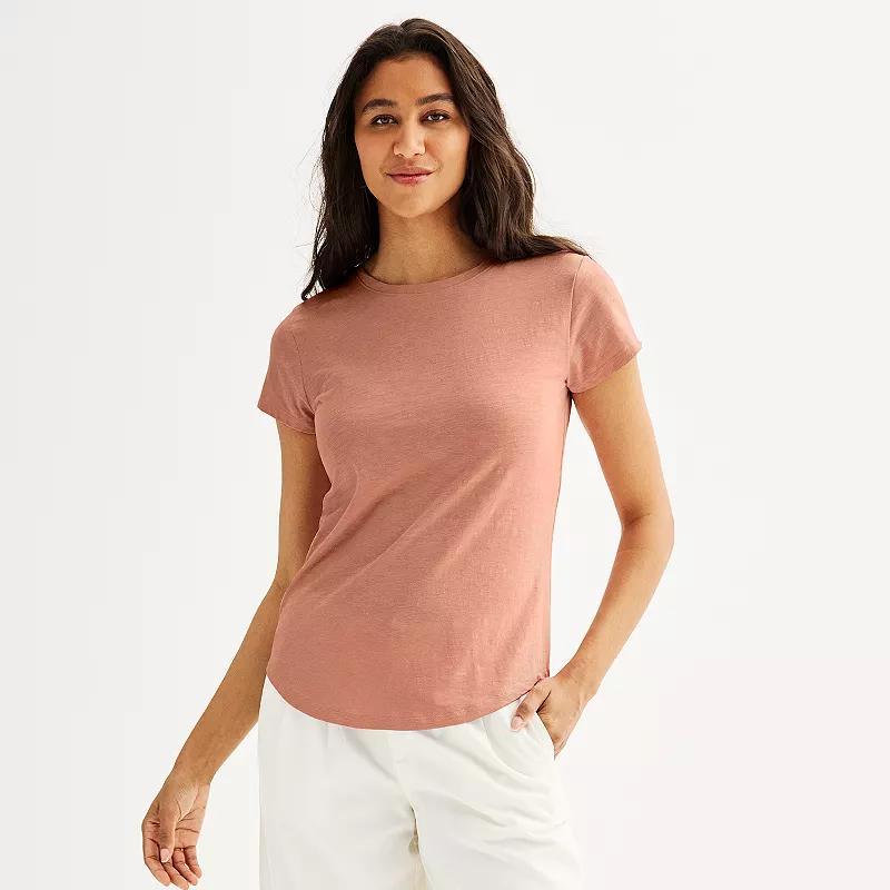 Women's Sonoma Goods For Life® Short-Sleeve Crew Tee, Size: Medium, Pitch Black Product Image