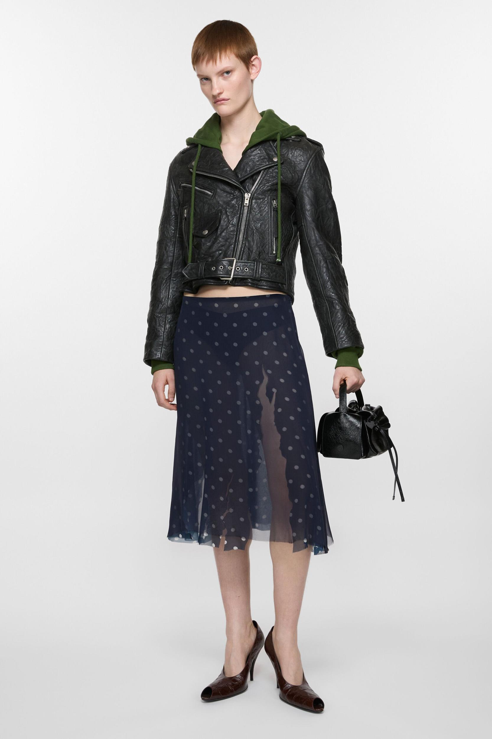 Layered leather jacket Product Image