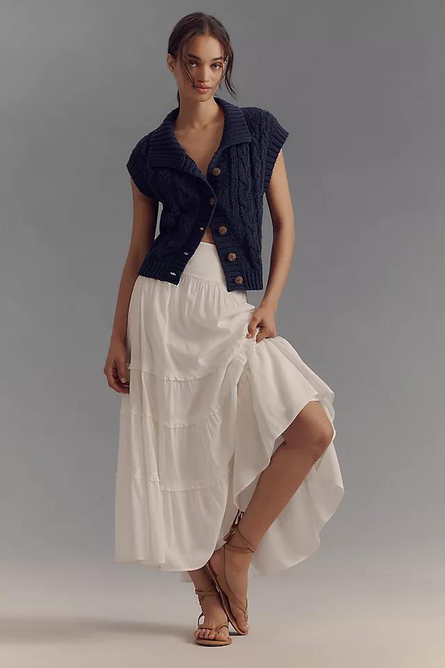 Pilcro Collared Cable Cardigan Sweater Vest Product Image