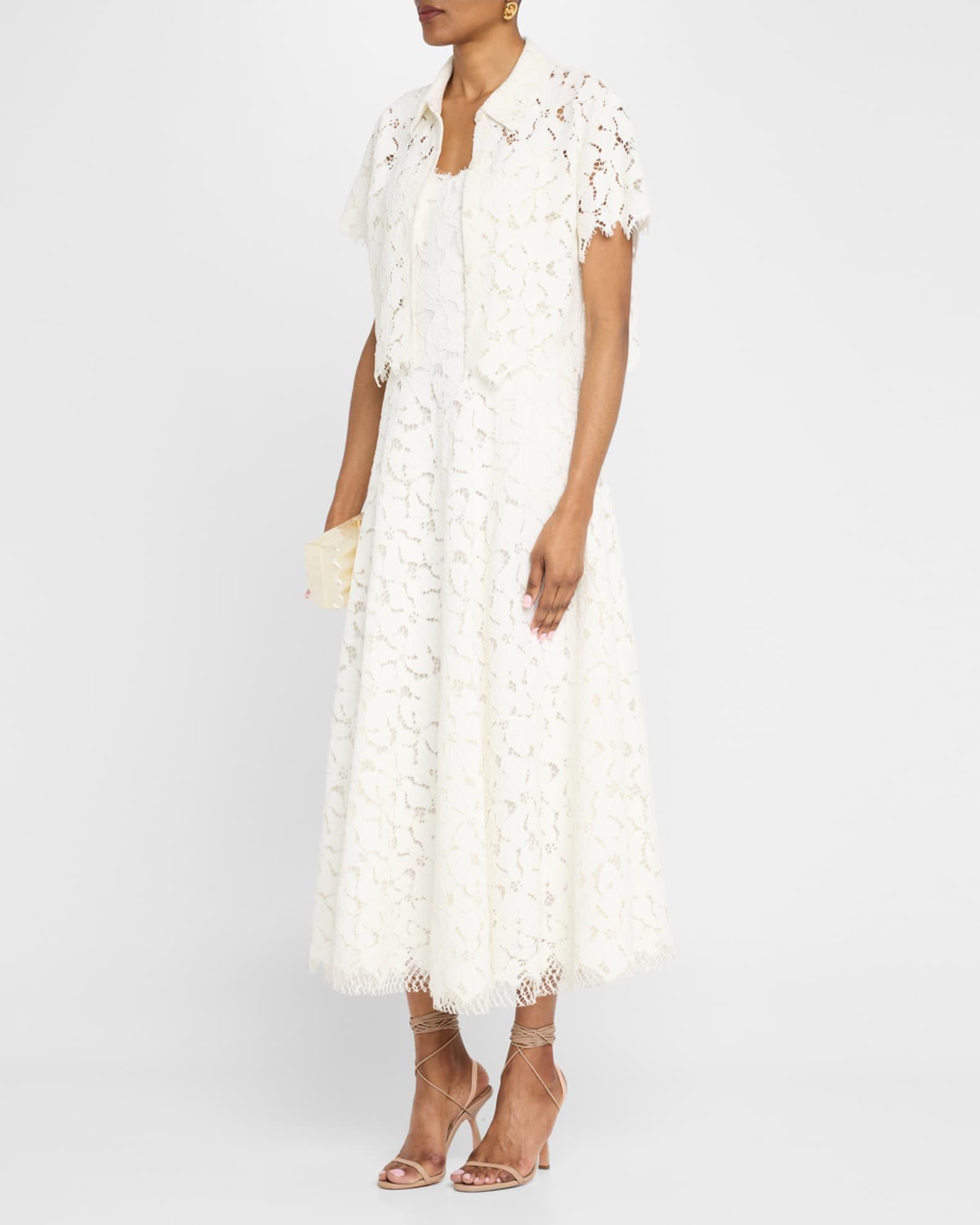 Julia Sleeveless Floral Lace Midi Dress Product Image