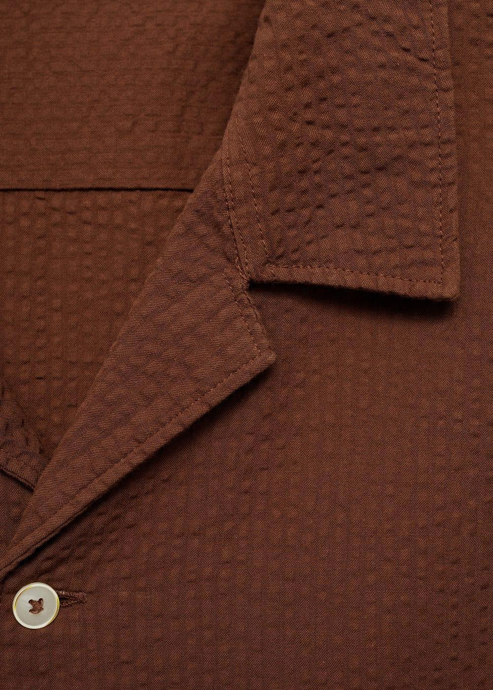 Regular-fit 100% seersucker cotton shirt - Men | MANGO USA Product Image