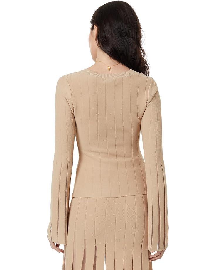 Long Sleeve Shirred Woven Blouse Crepe Georgette Product Image