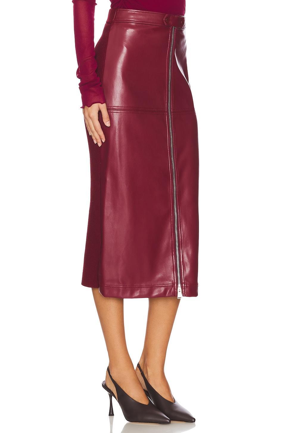 Bianca Faux Leather Midi Skirt SIMKHAI Product Image
