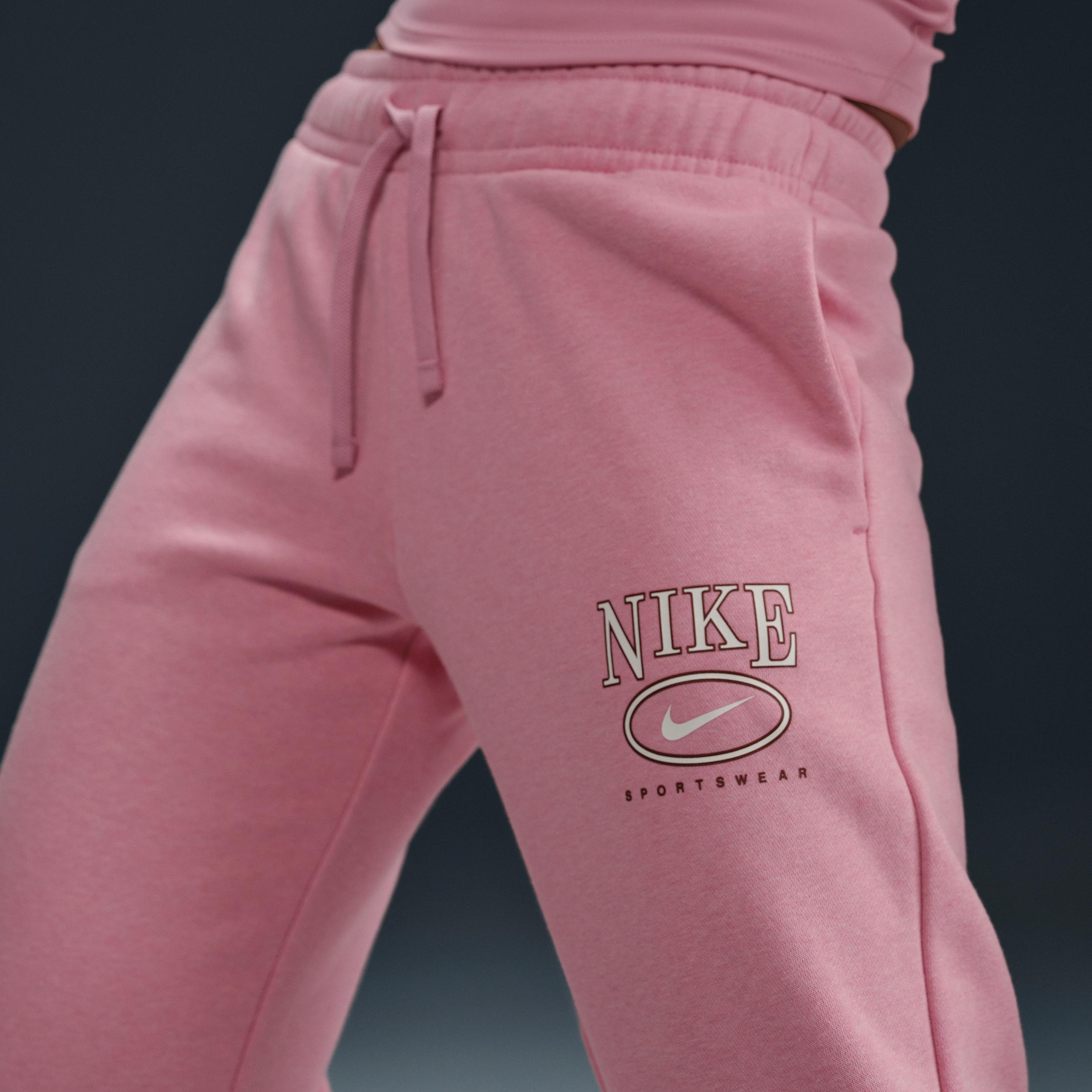 Women's Nike Sportswear Club Fleece Mid-Rise Wide-Leg Graphic Pants Product Image