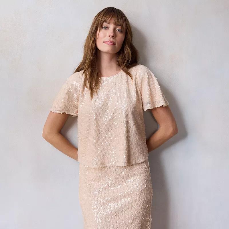 Womens LC Lauren Conrad Woven Floral Blouse Parker Pink Product Image