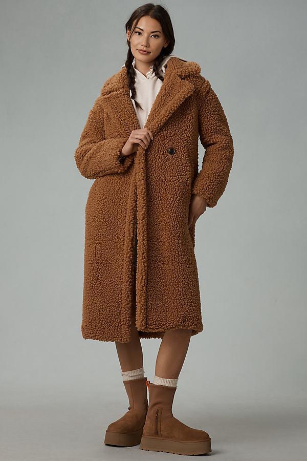 UGG Womens Gertrude Long Teddy Coat Faux Fur Product Image