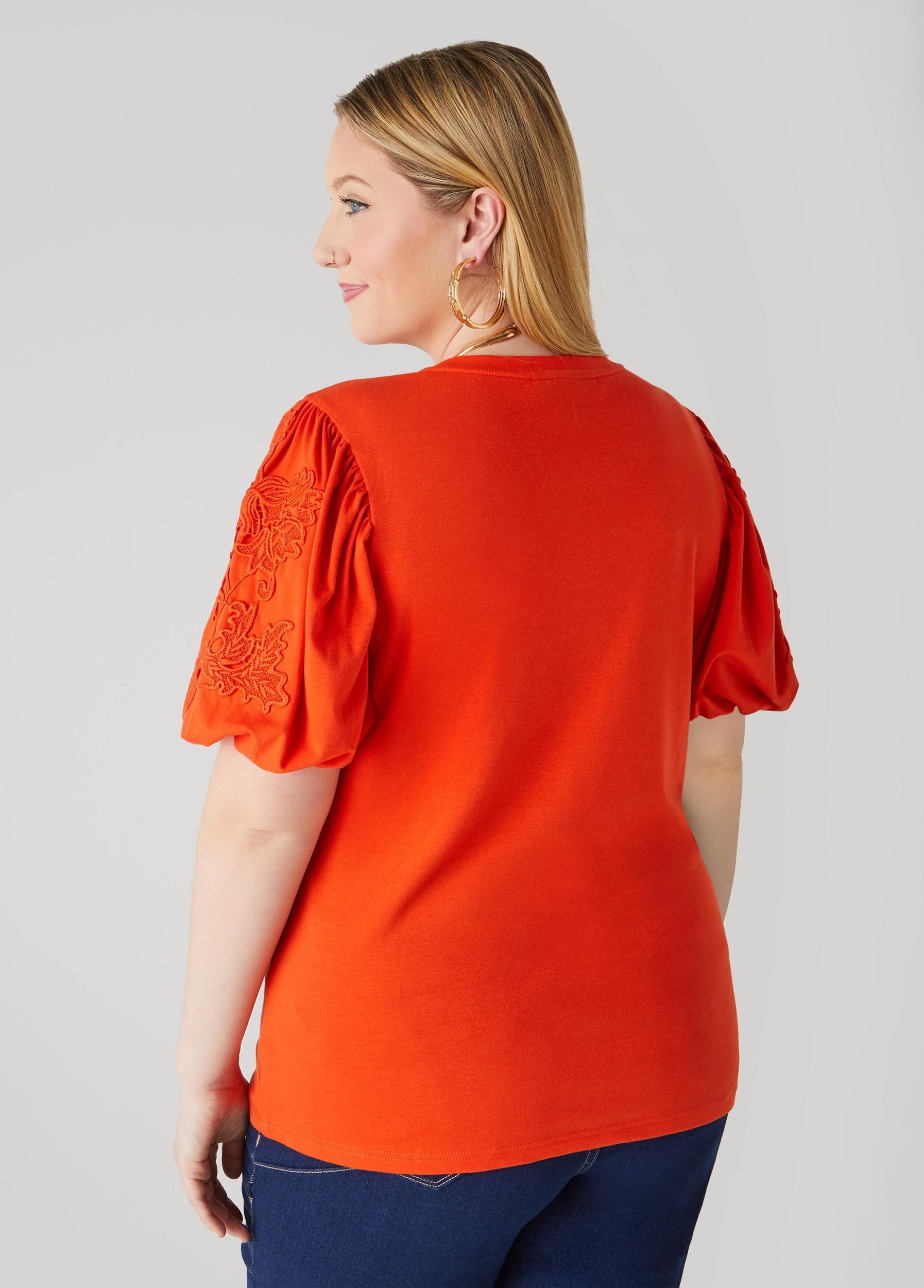 Appliqued Puff Sleeved Tee Product Image