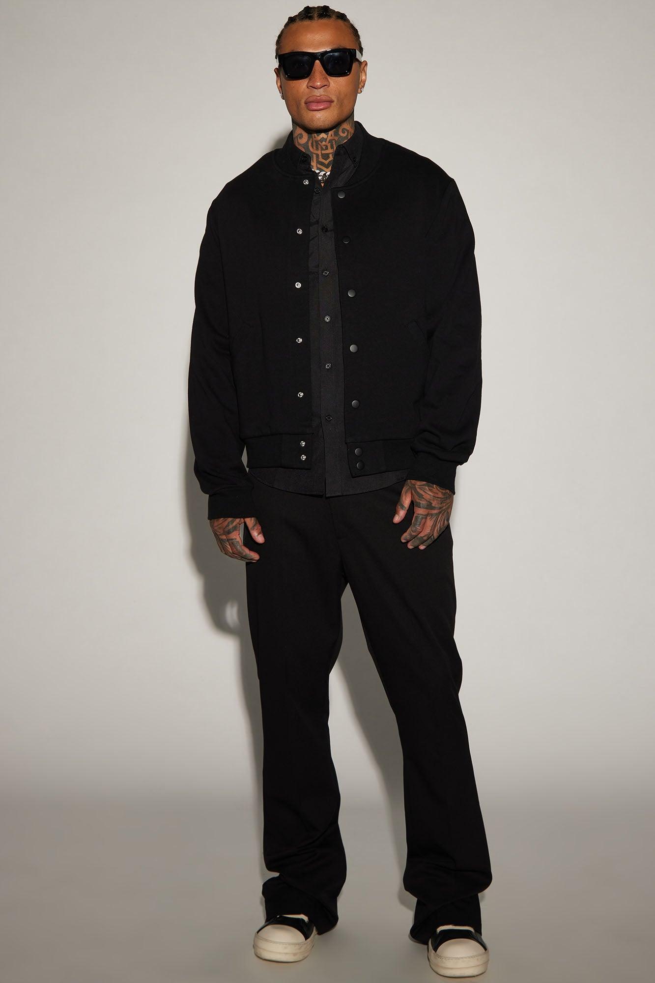 Tyson Fleece Bomber Jacket - Black Product Image
