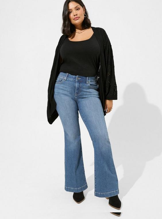High-Rise Bombshell Flare Stretch Jeans Product Image