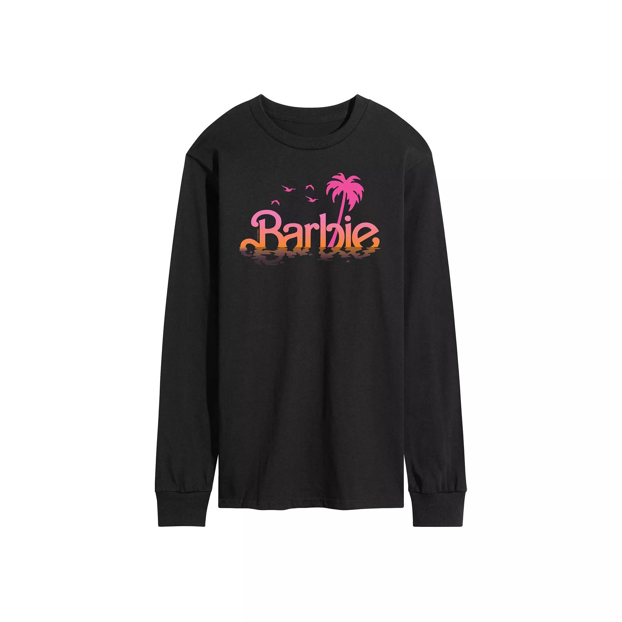 Men's Barbie Logo Water Reflection Long Sleeve, Size: Medium, Black Product Image
