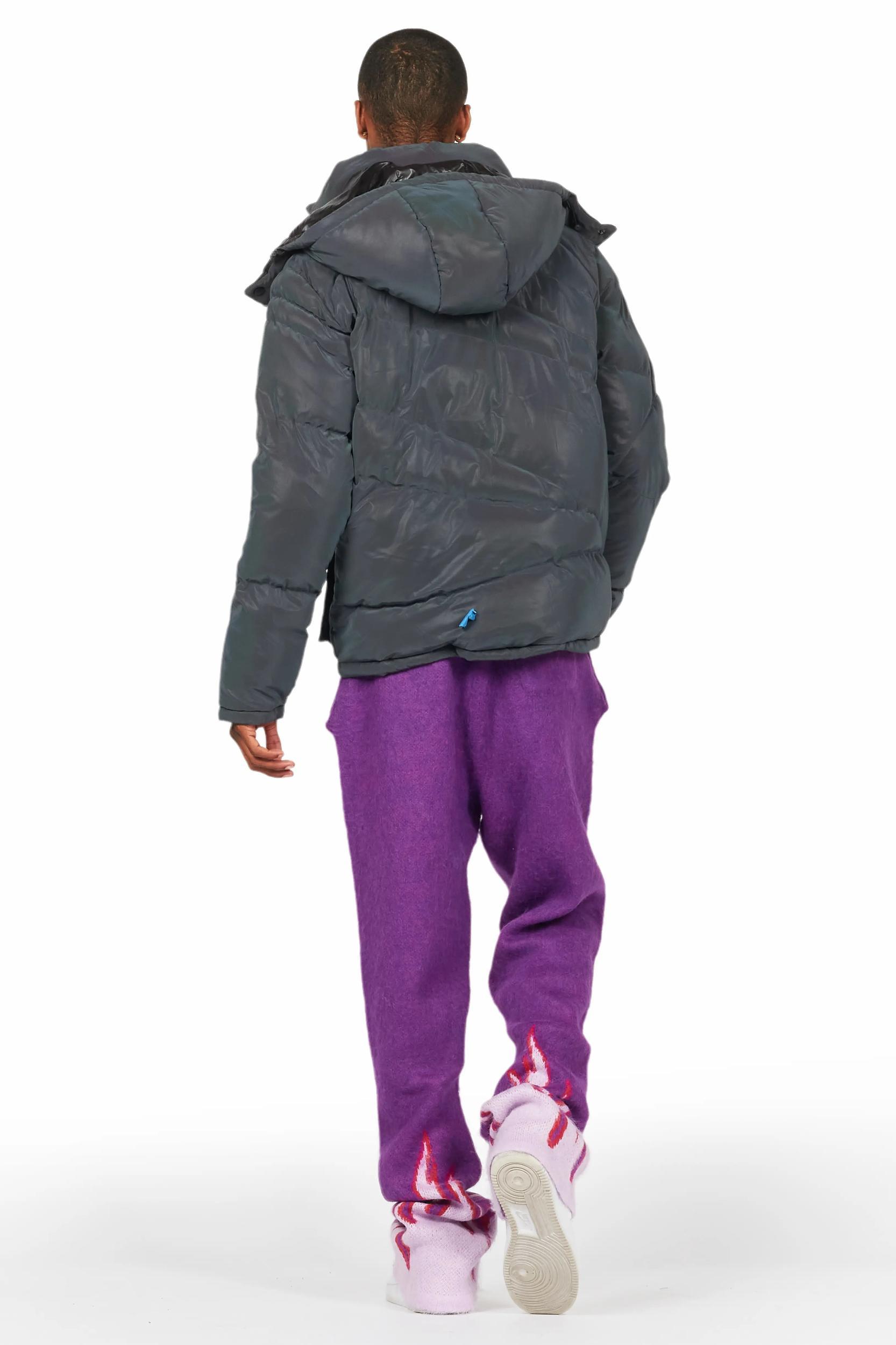 Holger Purple/Pink Graphic Stacked Flare Mohair Track Pant Male Product Image