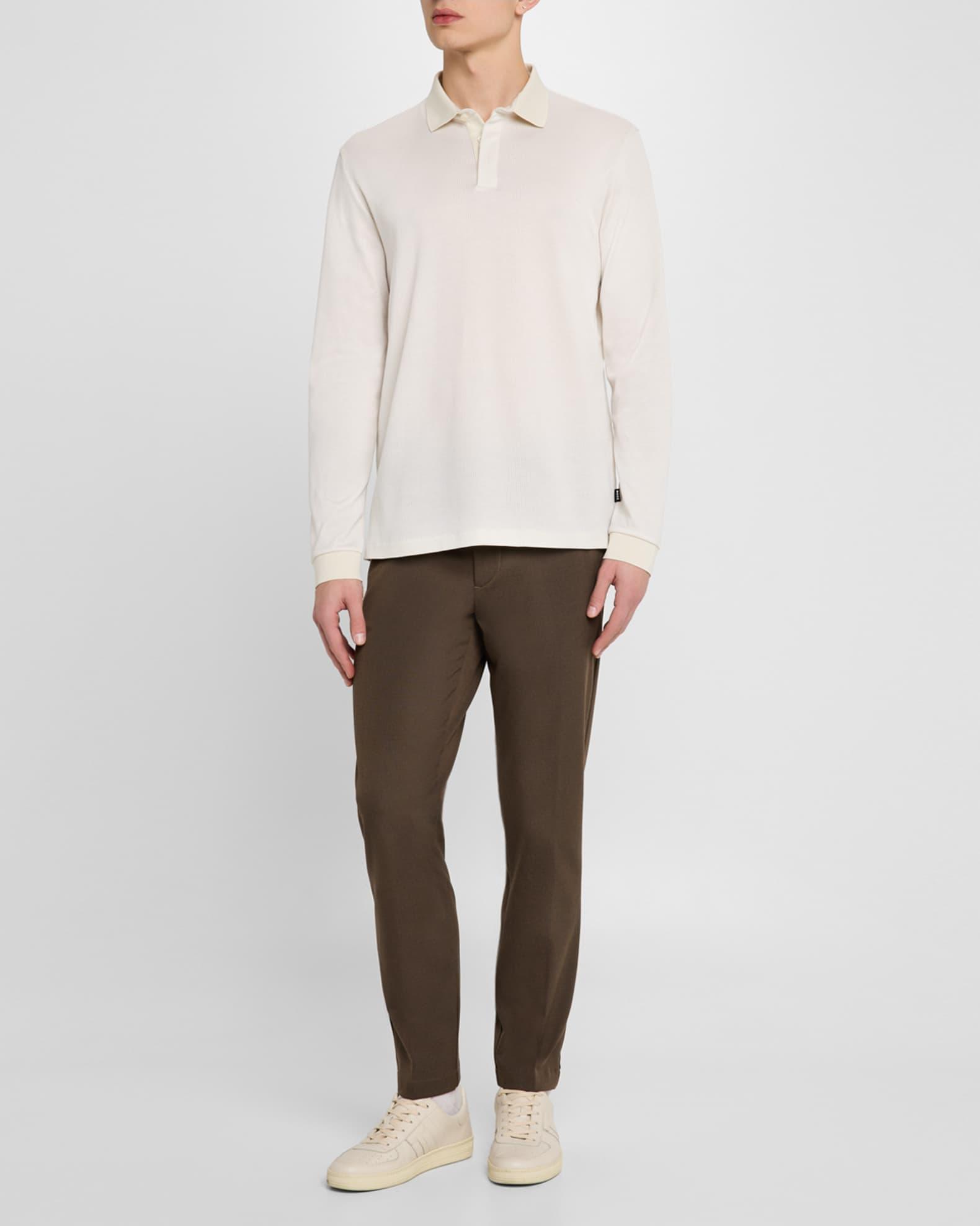 Men's Pado Cotton Textured Long-Sleeve Polo Shirt Product Image