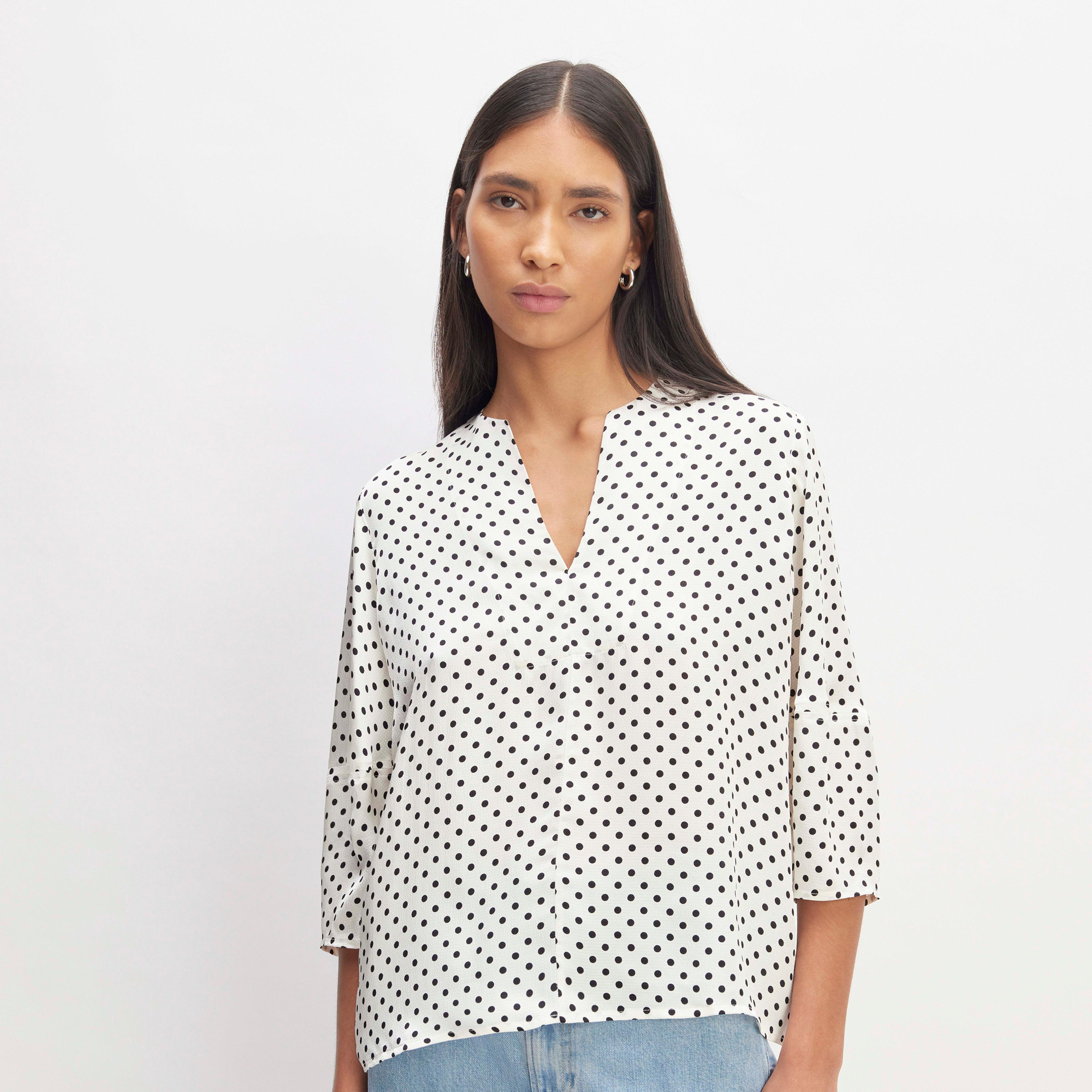 The Hammered Satin Balloon Sleeve Top Product Image