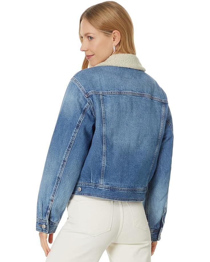 Oversized Faux Suede and Sherpa Trucker Jacket Product Image