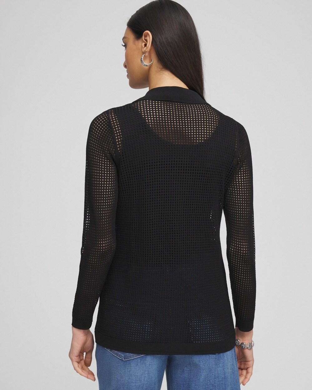Pointelle Collared Cardigan Product Image