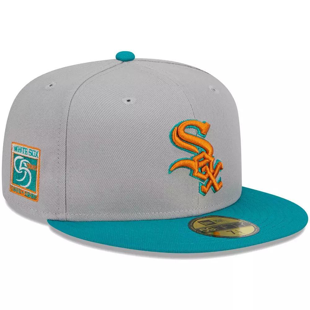 Men's New Era Gray/Teal Chicago White Sox  59FIFTY Fitted Hat, Size: 7 5/8, Grey Product Image