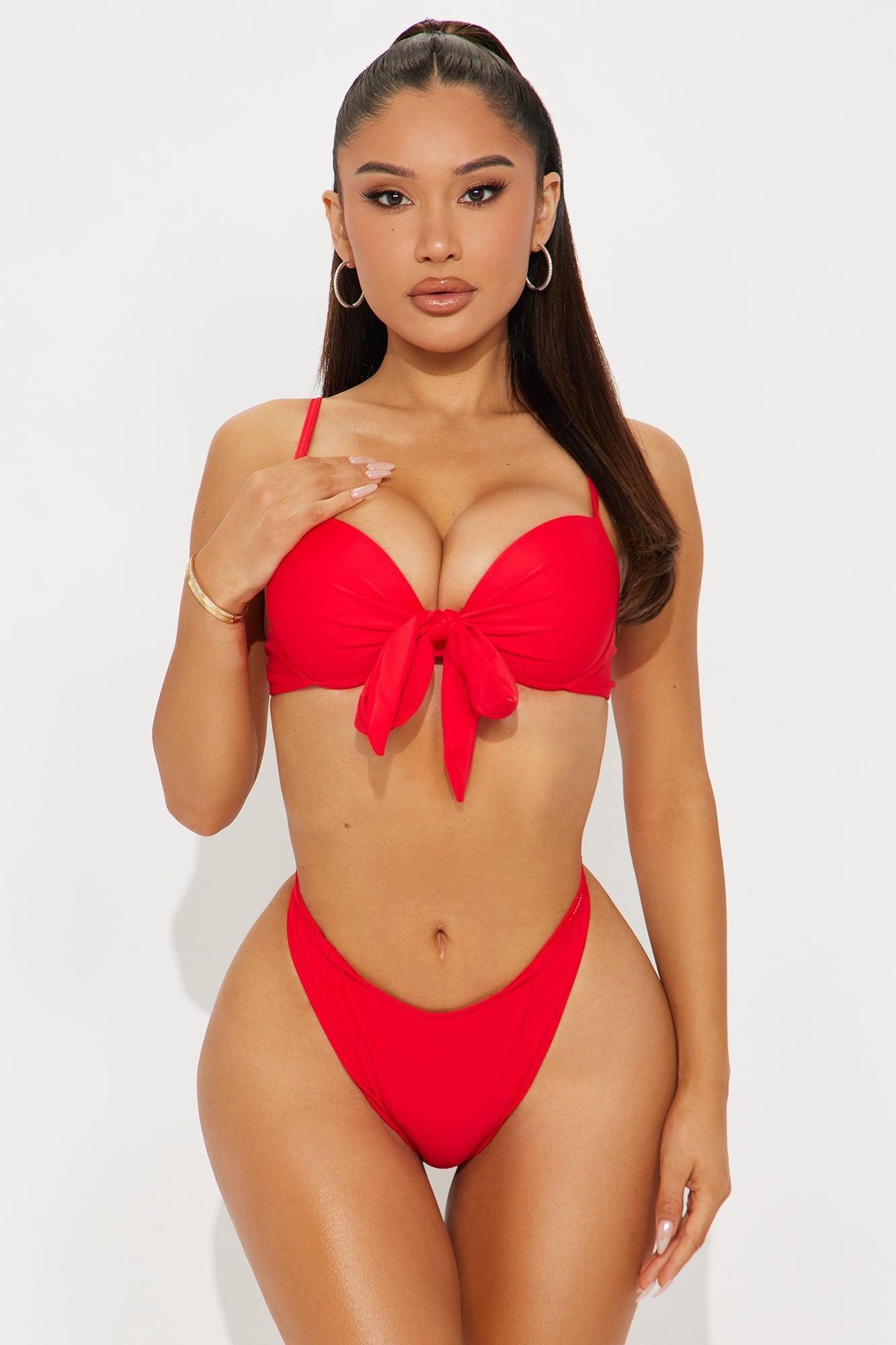 Levana Bra Cup 3 Piece Bikini Set - Red Product Image