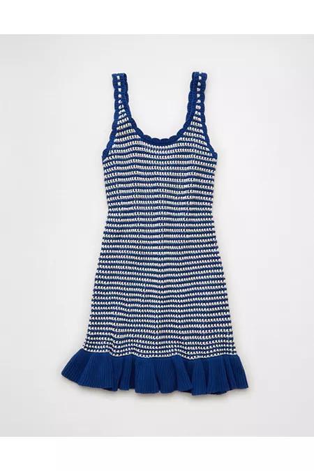 AE Ruffle Hem Striped Mini Sweater Dress Women's Product Image
