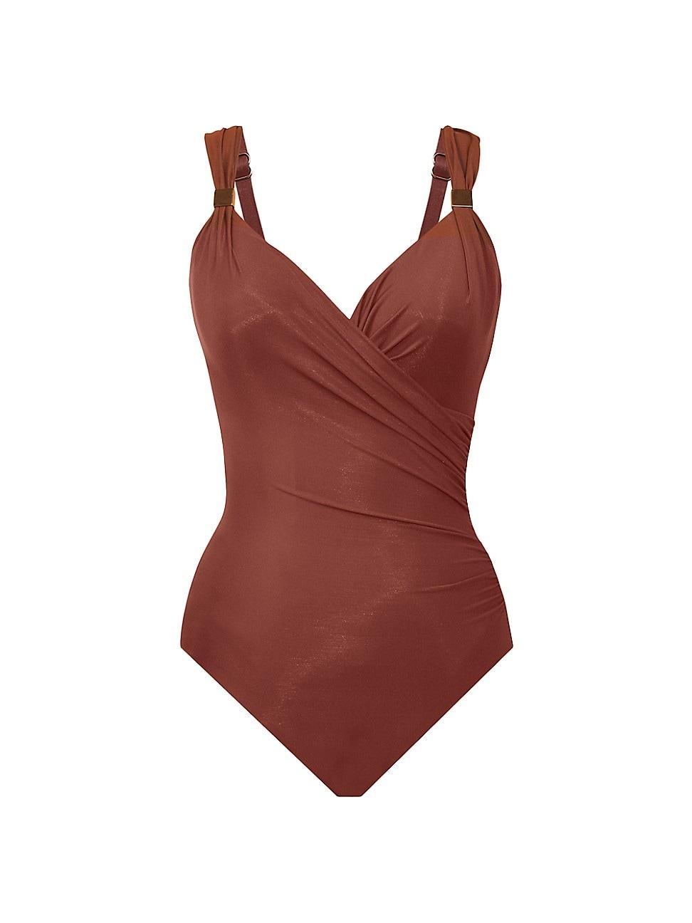 Miraclesuit Razzle Dazzle Siren Underwire Shaping V-Neck One Piece Swimsuit Product Image