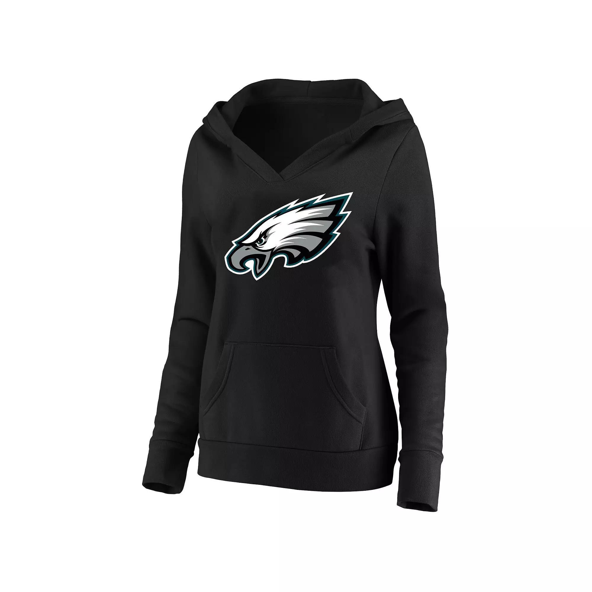 Women's Fanatics Black Philadelphia Eagles Plus Size V-Neck Pullover Hoodie, Size: 3XL Product Image
