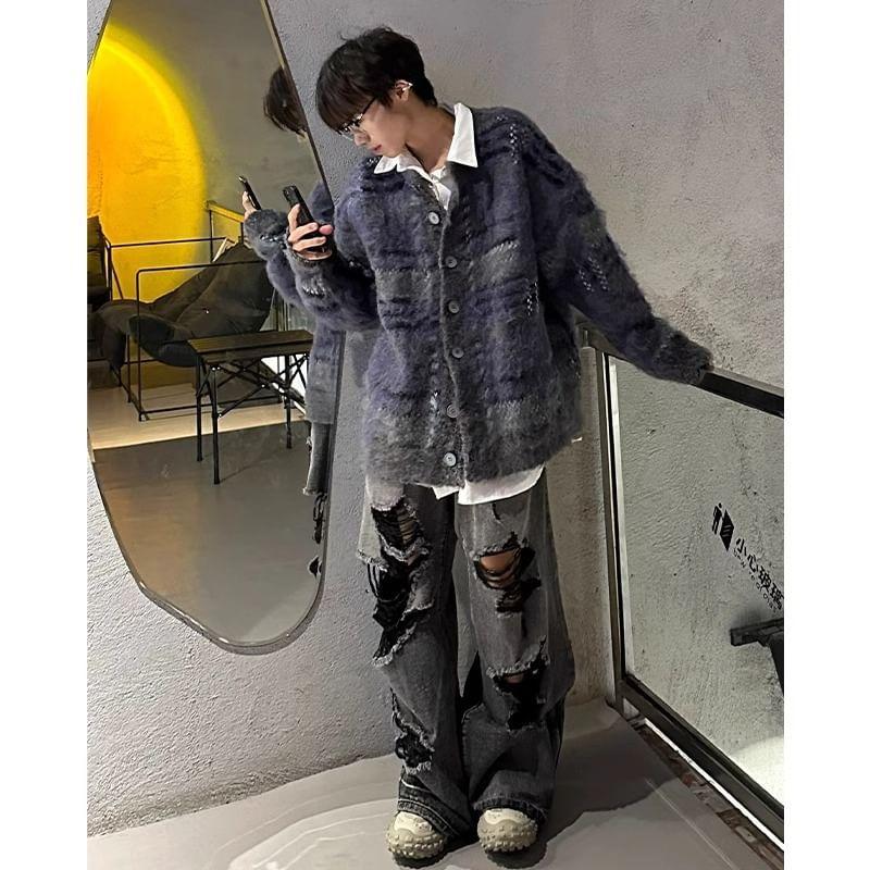 Striped Oversized Cardigan Product Image