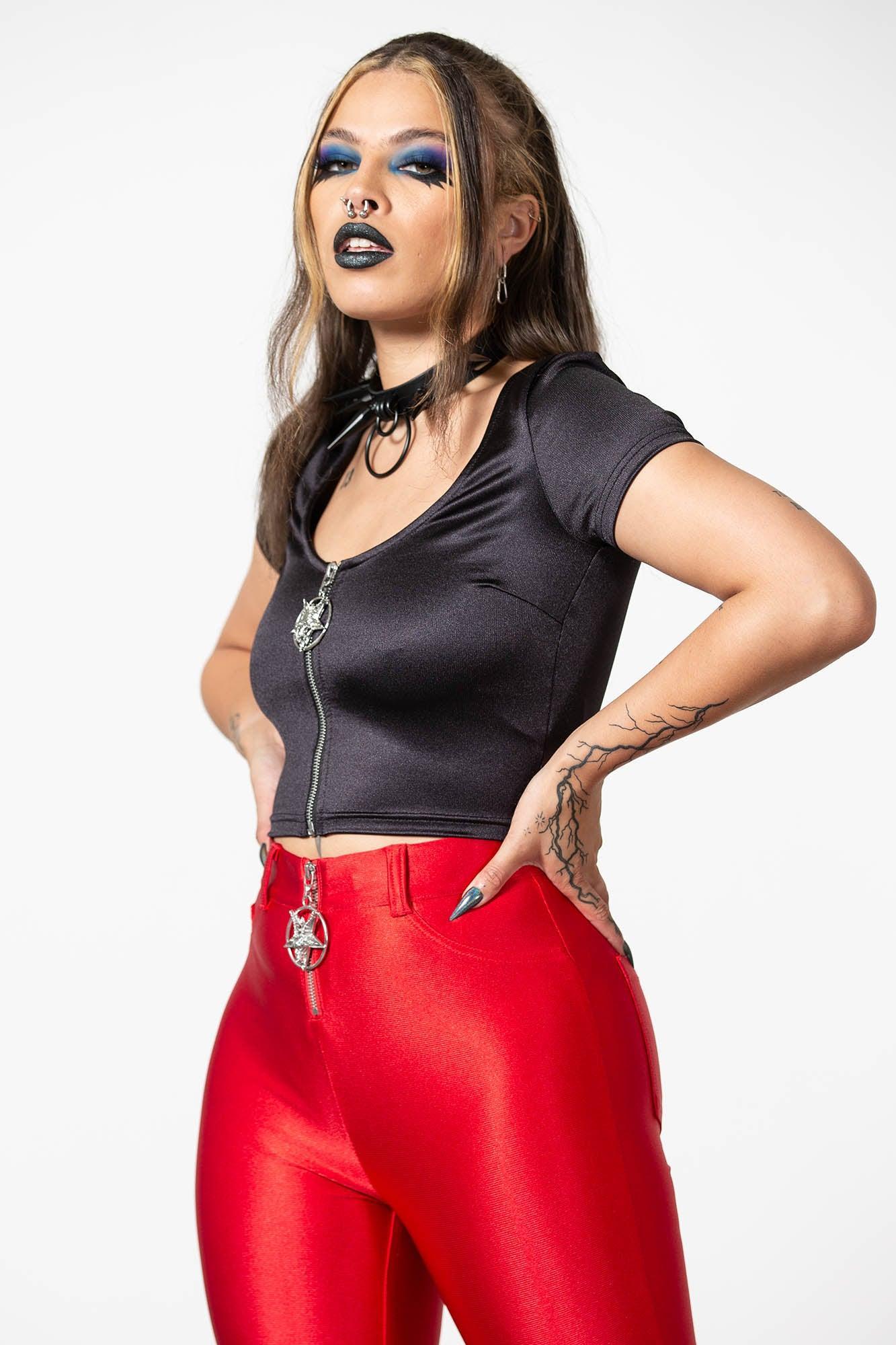 Karlene Zip Crop Top Female Product Image