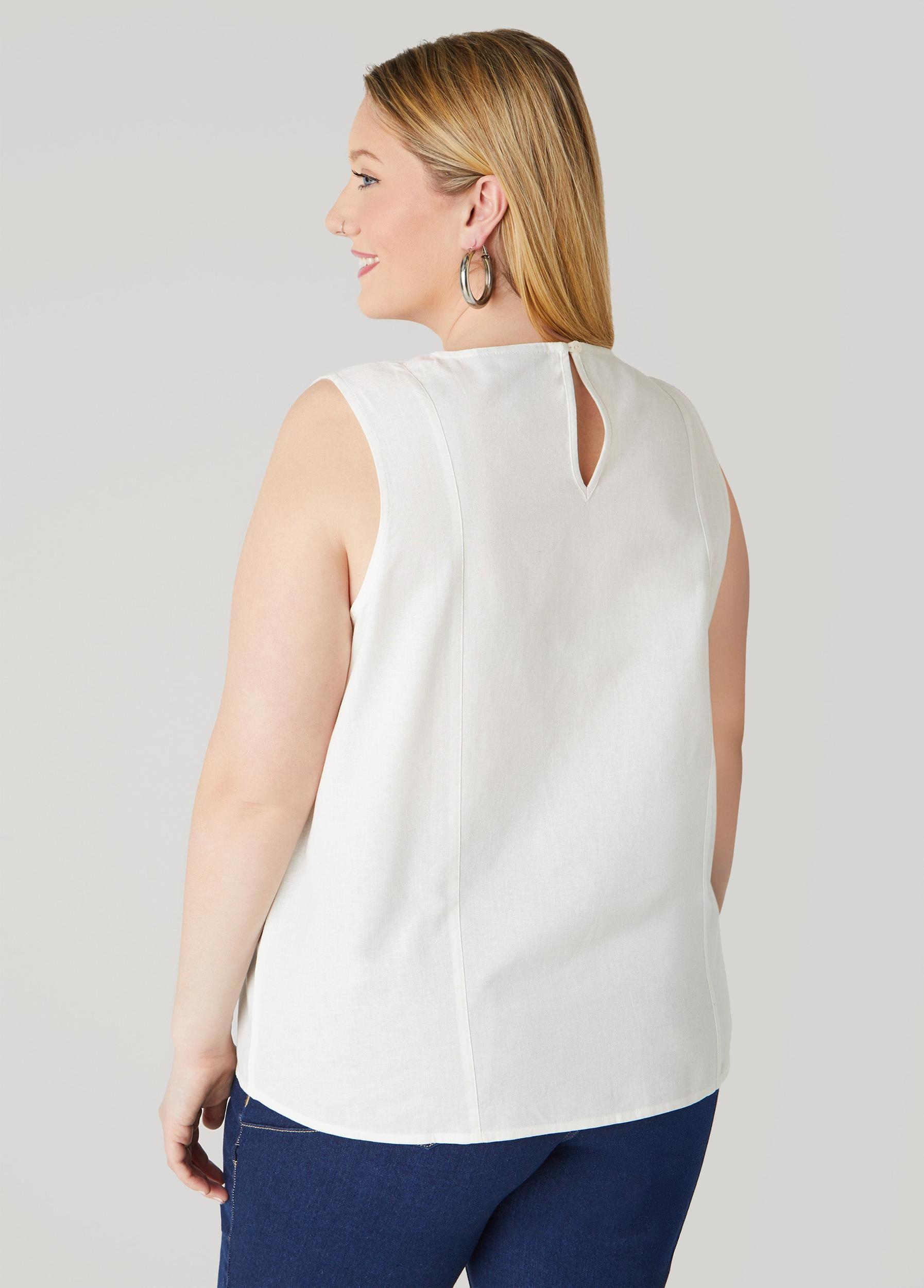 Embroidered Cotton And Linen Top Product Image