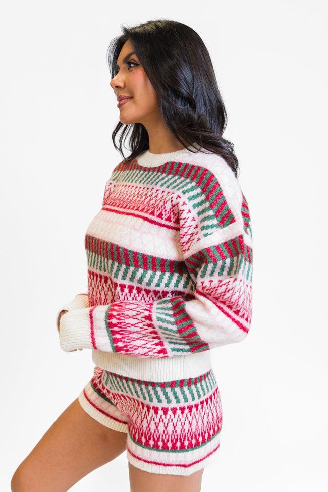 Casual Love Multi Fair Isle Knitted Sweater Set Product Image