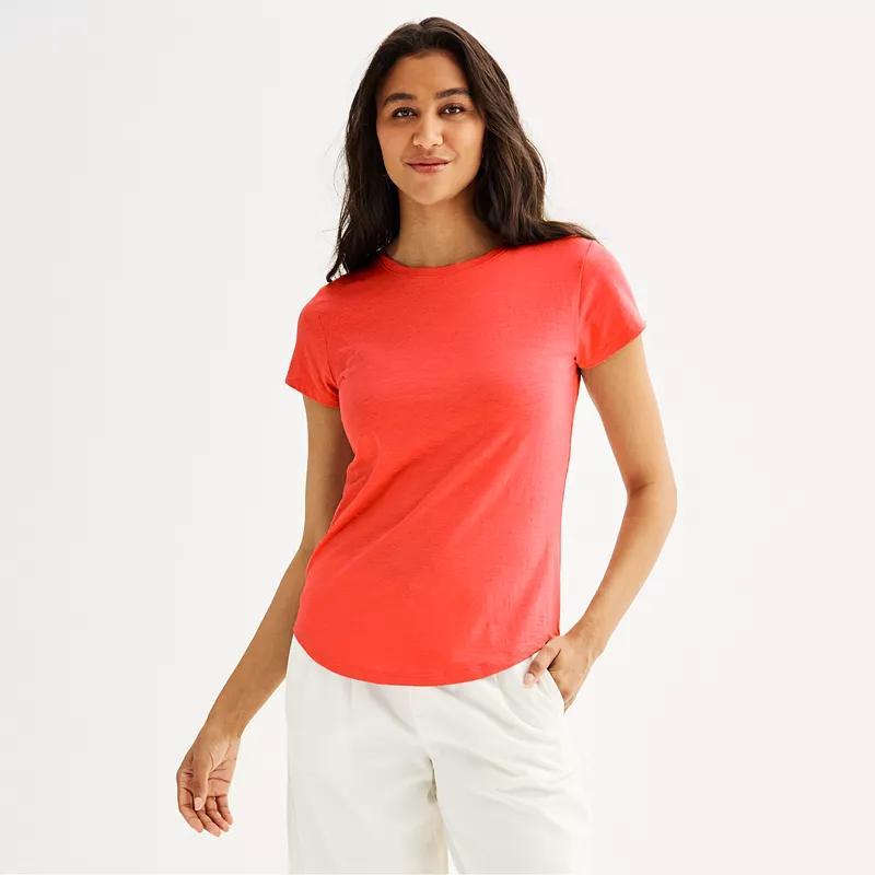 Women's Sonoma Goods For Life® Short-Sleeve Crew Tee, Size: Medium, Pitch Black Product Image