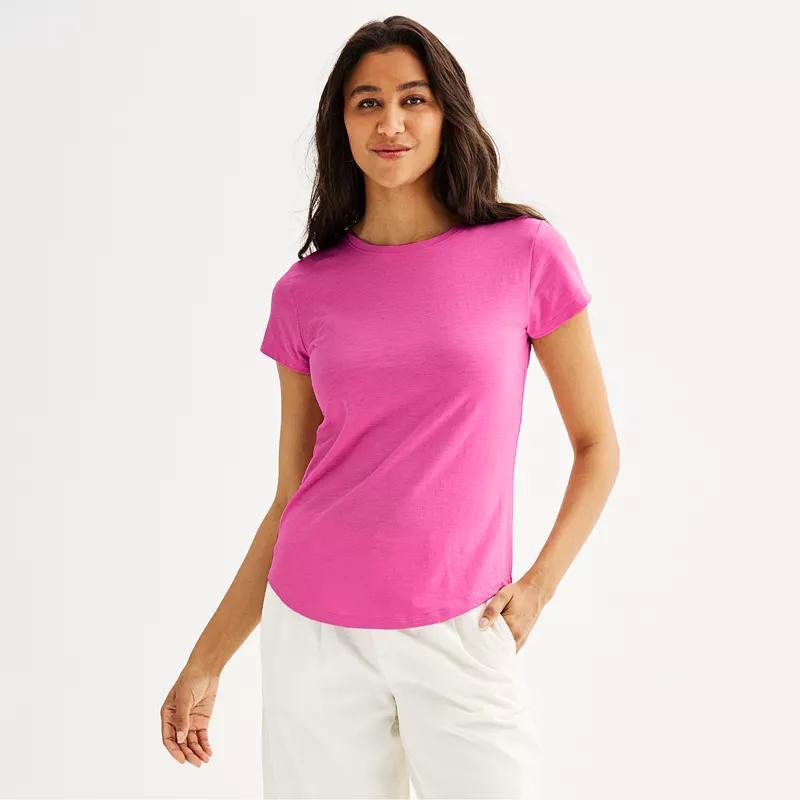 Women's Sonoma Goods For Life® Short-Sleeve Crew Tee, Size: Medium, Pitch Black Product Image