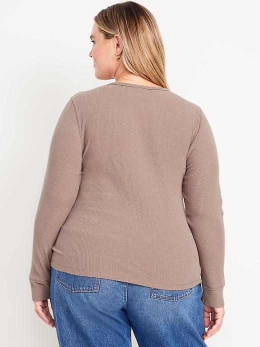 Ribbed Henley Top Product Image
