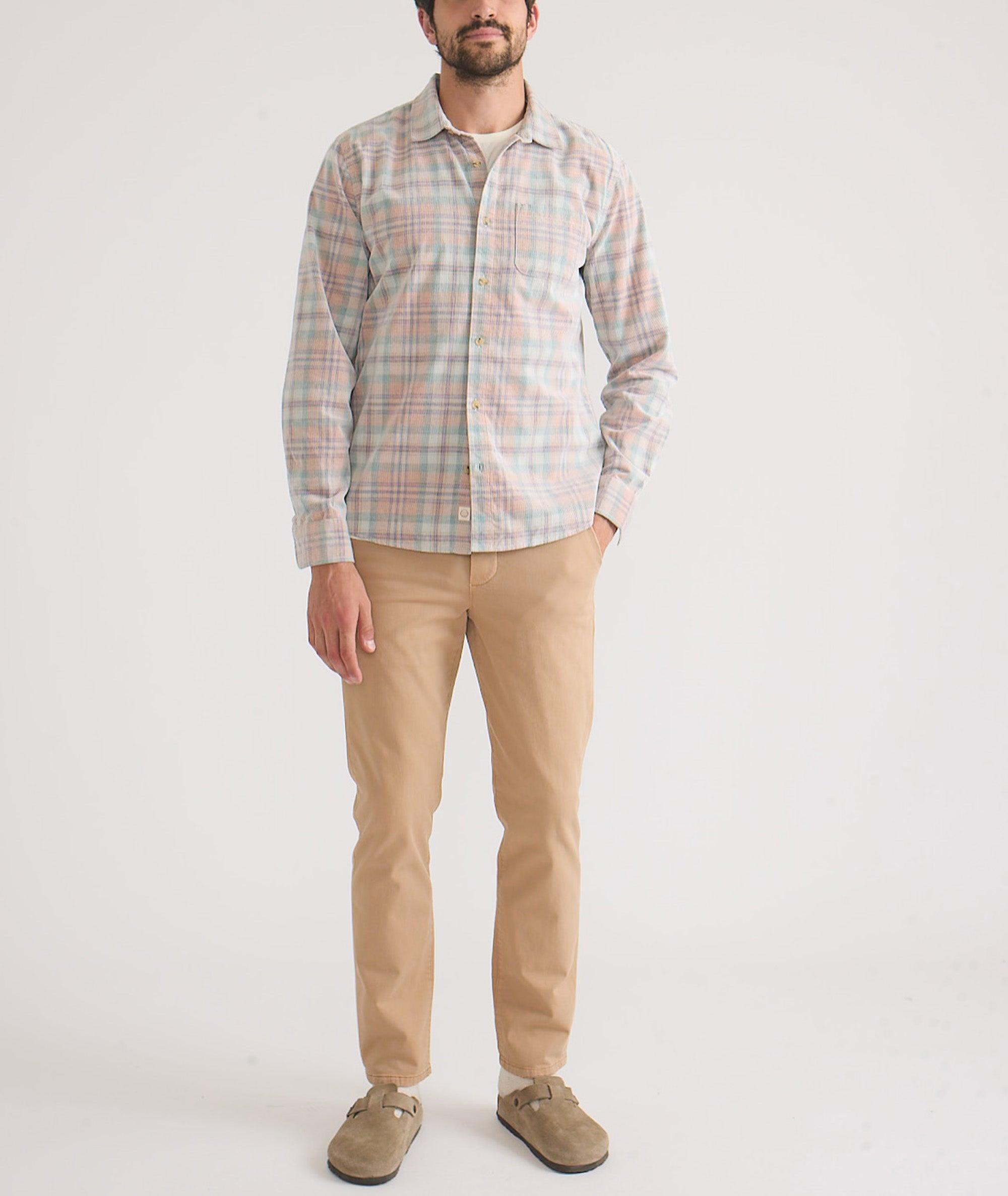 Lightweight Plaid Corduroy Shirt Product Image