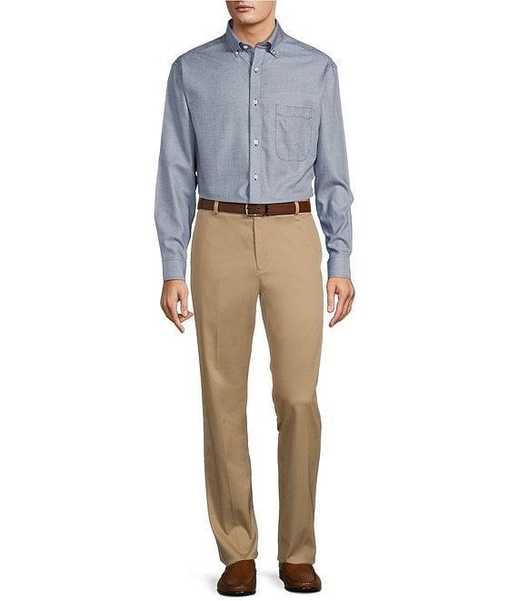 Gold Label Roundtree & Yorke Big & Tall Non-Iron Long Sleeve Micro Houndstooth Dobby Sport Shirt Product Image