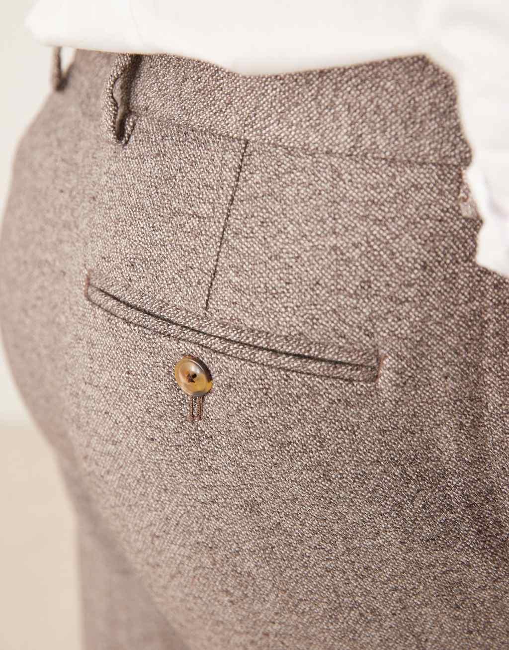 ASOS DESIGN smart tapered fit wool mix pants with coin pocket in dark gray Product Image