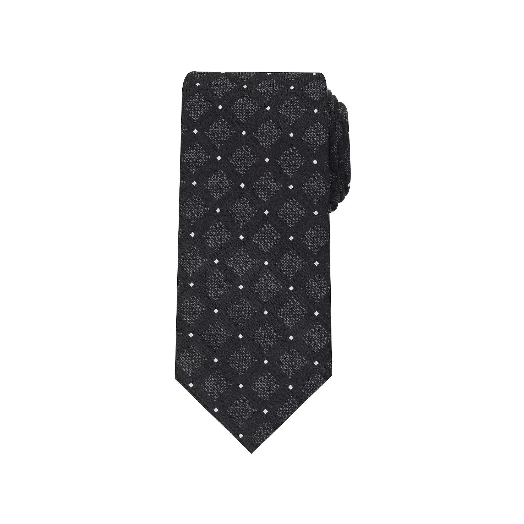 Men's Bespoke Patterned Tie, Black Kroll Product Image