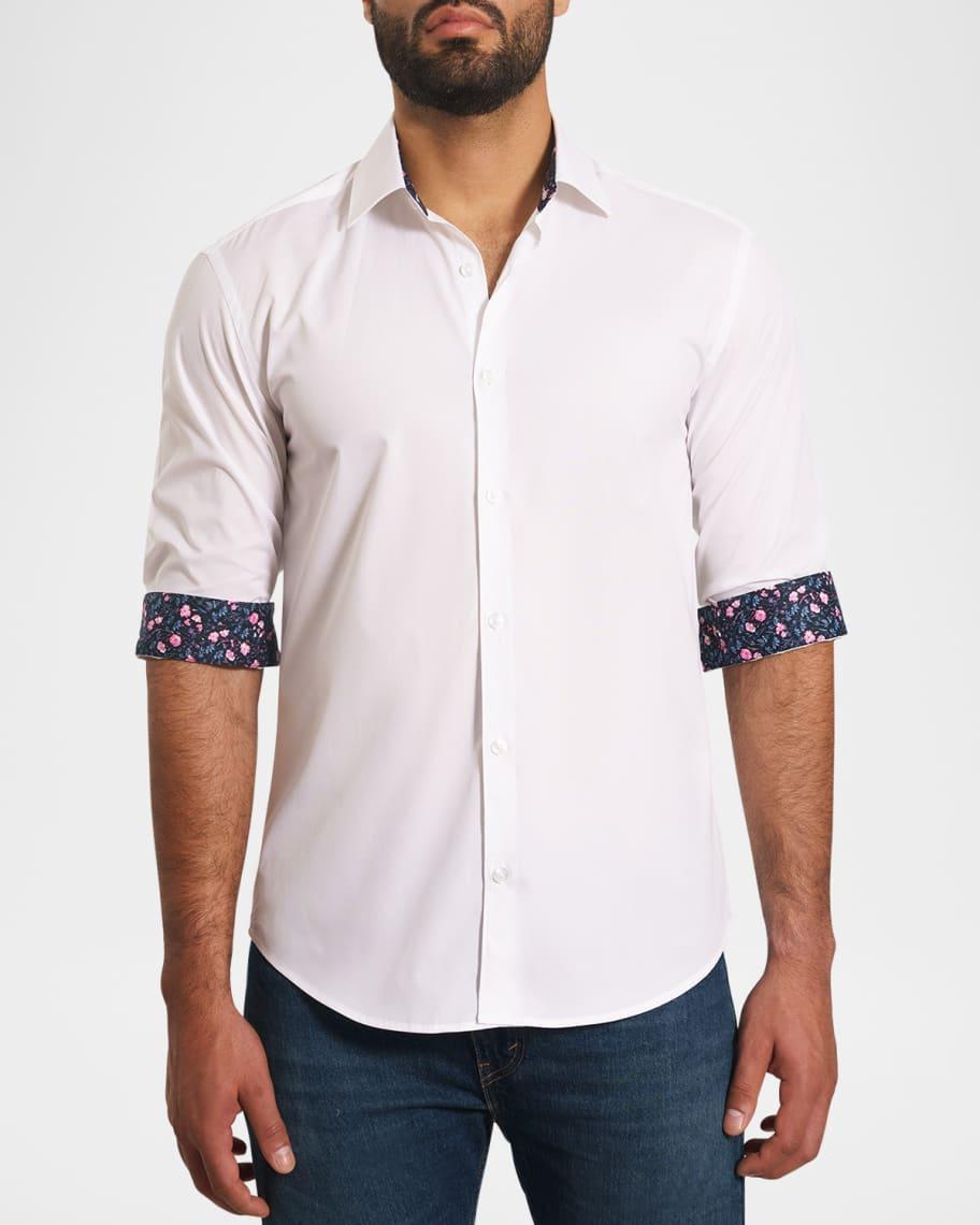 Mens Contrast-Reverse Solid Sport Shirt Product Image