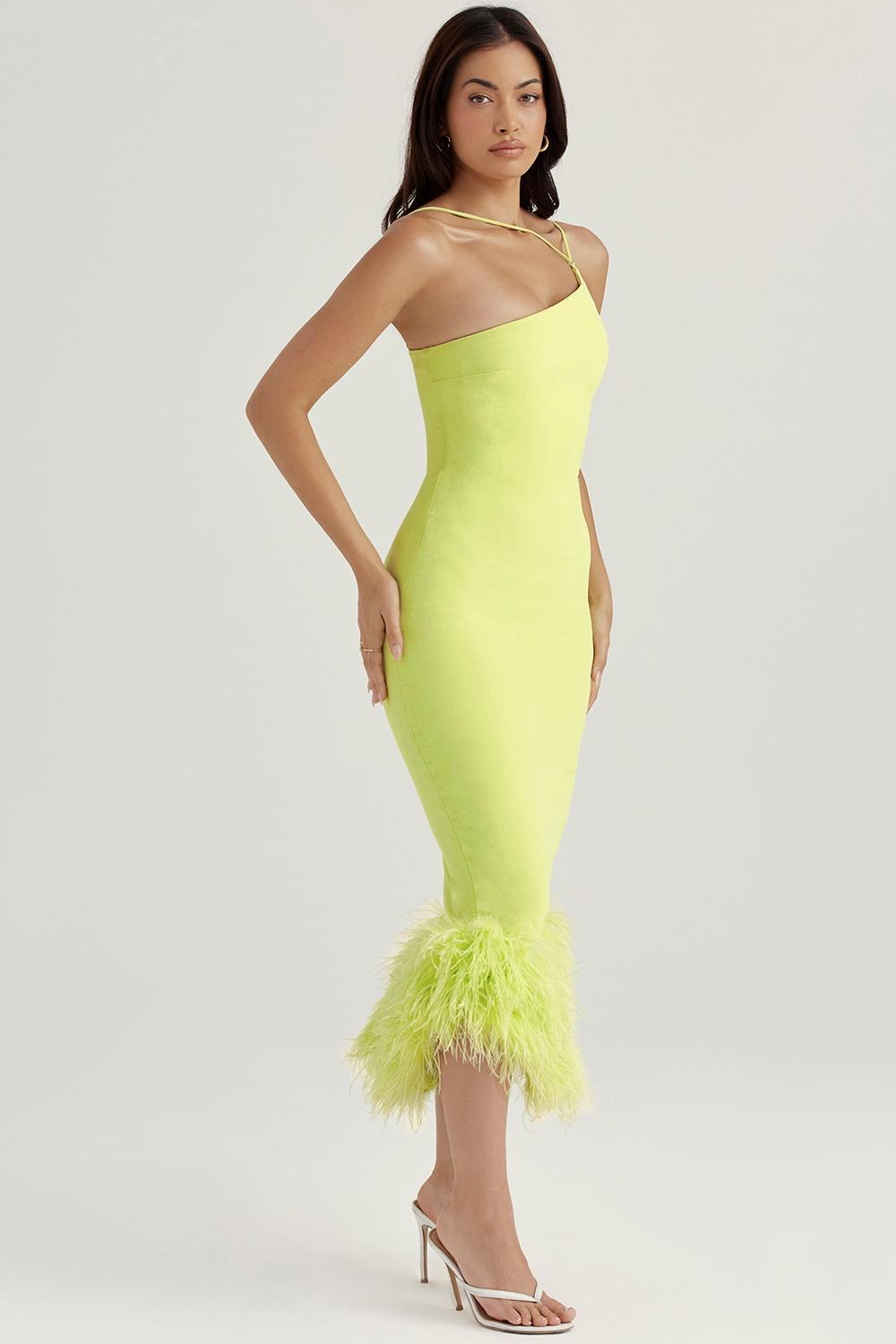Alessia Lime Midi Dress Product Image