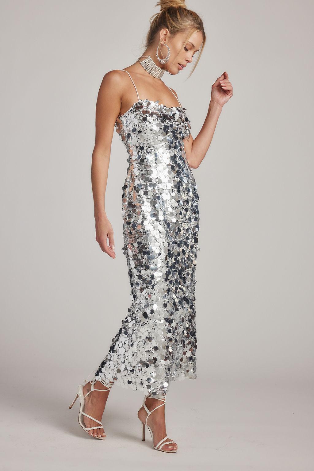 Pippa Silver Payette Maxi Dress Product Image