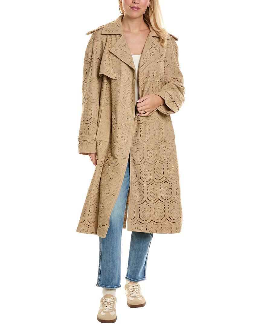 FARM RIO Eyelet Trench Coat In Beige Product Image