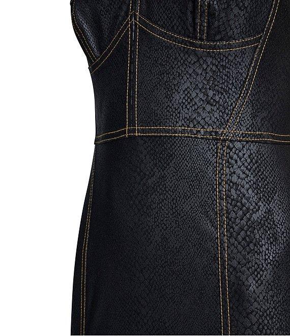 BCBG Sleeveless Sweetheart Neckline Stretch Denim Dress Product Image